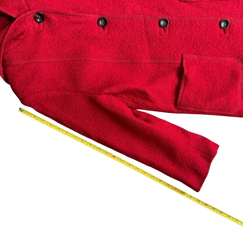 Gerry Weber Edition Red Hooded 100% Virgin Wool Trench Coat Size S M Winter - Picture 8 of 16